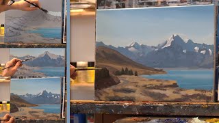 Atmospheric perspective acrylic painting tutorial for beginners