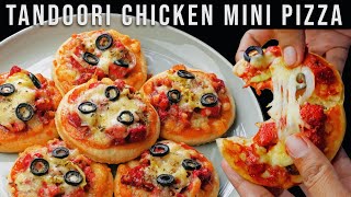 Mini Pizza Recipe | Tandoori Chicken Mini Pizza | Pizza Bites | Crispy And Soft Homemade Pizza