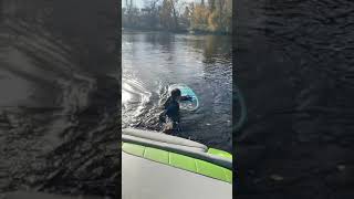 Wakesurfing in a water +11 degrees. Kiev wakesurfing