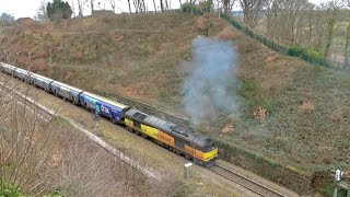 60096 restarts at Horbury~ 6M36 Drax to Liverpool Biomass 02/03/2023