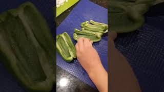 Dicing a Green Bell Pepper