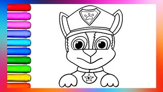 Drawing Chase from Paw Patrol 🐶🐾🌈✨ | how to draw chase | drawing for kids