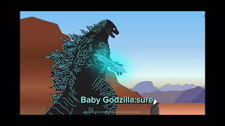 The titans try to get baby Godzillas help