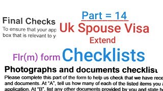 Uk Spouse visa flr(m) Final documents checklist