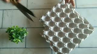 egg tray craft  ideas !! waste threads Spools and machis box craft !! wollen toran making at home