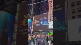 ABQQ new film DAD, DON’T WORRY shows on the billboard in Times Square NYC