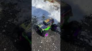 Monster Truck Grave Digger Freestyle in The Snow #shorts #shortvideos