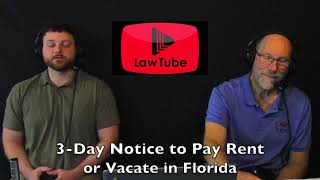 3 Day notice to pay rent or vacate in Florida