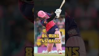 Riyan Parag ended up with the score of 84 off 45 balls,