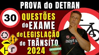 PROVA SIMULADA do DETRAN 2024. EXAME TEÓRICO do DETRAN 2024. PROVA de legislação de trânsito 2024