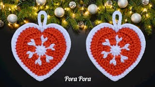 Crochet Gingerbread Heart I Crochet Christmas Decorations I Crochet Christmas Ornaments