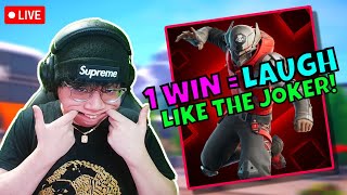 1 WIN = I LAUGH LIKE THE JOKER! GETTING CROWN WINS WITH VIEWERS! #shorts #fortnitelive