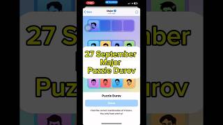 27 September Major Puzzle Durov |Major Puzzle Durov Today| Major ComboToday