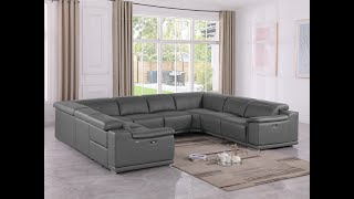 DivanItalia 9762 8-Piece Top Grain Italian Leather Sectional with 4 Power Recliners Assembly Video