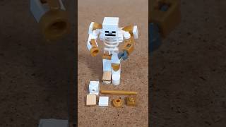 Lego Minecraft Mutant Skeleton Golden Custom White No 5 with Hammer. #lego #minecraft  #shorts