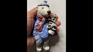 МК ватная игрушка "Мишаня" (Часть 4А). DIY cotton wool toy "Bear" (Part 4A)