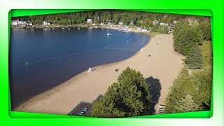 Plage Major au lac Des Sables à Saint-Agathe-des-Monts, en drone 4K