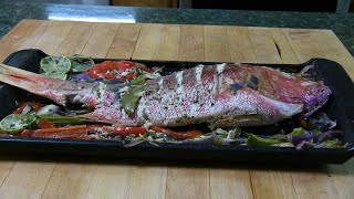 Whole Oven Baked Red Snapper with Fresh Herbs