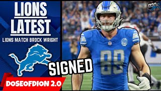 Lions MATCH 49ers Offer- Brock Wright RETURNS: Lions Latest