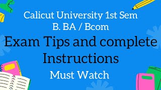 Calicut University 1st Sem Bcom BBA Economics Exam Tips and guidelines