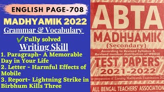 Set- 30|ABTA Test Paper solved 2021-2022|English|Section-B & C|Page 708|Grammar & Writing Skill