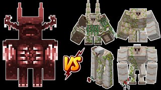 Bulky Mutant Warden vs All iron golem types - Warden vs Al types Iron Golems - Warden vs Iron Golem