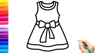 How to Draw Frock | Easy Frock Drawing | Dress Drawing | Draw Smart