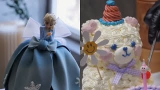 Doll design fondant cake and teddy bear cake design