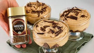 Kaffee Mousse Dessert in 5 Minuten! Es ist so lecker, dass ich es jedes Wochenende mache!