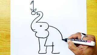 1 2 3 4 into Elephant Drawing