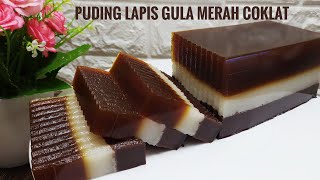 Resep Puding Lapis Gula Merah Coklat