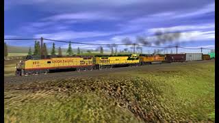 Frieght trains across Marias Pass