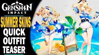 GENSHIN IMPACT - TEIVAT STYLE - JEAN AND BARBARA OUTFIT TEASER - FIRST SKINS QUICK SHOWCASE