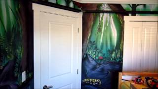 Forest Bug Mural In Kids Room