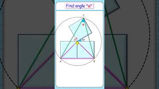 163) 3 squares. Find angle "α"  #maths #geometry #circle  #olympiad #exam #education #mathematics