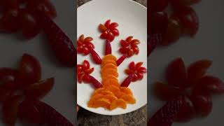 Easy Orange & Tomato Salad Decoration Idea#fruitart#Shorts#Ytshorts#shortfeed#