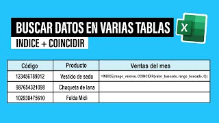 ⭐️Tutorial: Cómo usar INDICE + COINCIDIR para buscar datos en varias tablas [Alternativa a BUSCARV]