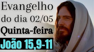 Evangelho do dia com reflexão, Quinta-feira, 02/05, Jo 15,9-11