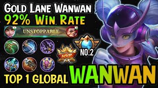 Wanwan Best Build And Emblem 2022!! 92% Win Rate Wanwan Top 1 Global - Mobile Legends