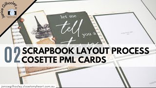 Scrapbook Layout Process | #2 Cosette  PML Cards + Stamping