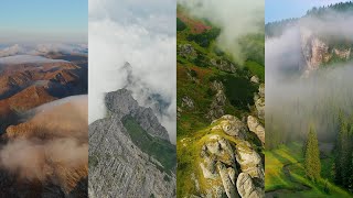 Norii dimineții: Filmări aeriene 4K peste Munții Făgăraș, Bucegi, Piatra-Craiului și Ciucaș