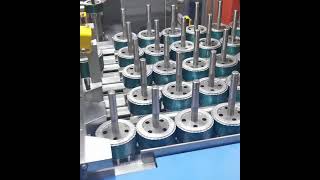 Induction motor assembly line | Rotor shaft inserting and pressing process