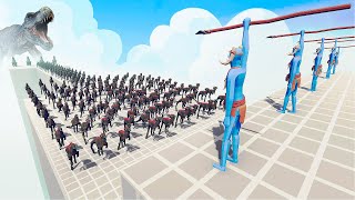 100x DINOSAUR + 4x GIANT DINOSAUR vs 5x EVERY GODS - Totally Accurate Battle Simulator TABS