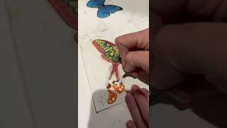 Painting a Garden tiger moth #art #butterfly #watercolorpainting #tiger  #short #moths