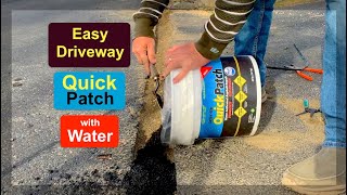 Quick Driveway Hole Repair with water and latex pellets