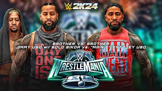 WWE 2K24: Jimmy Uso w/ Solo Sikoa vs. "Main Event" Jey Uso | Brother vs. Brother | WrestleMania XL