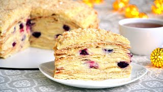 Самый вкусный рецепт торта Наполеон | Торт с вишней и заварным кремом