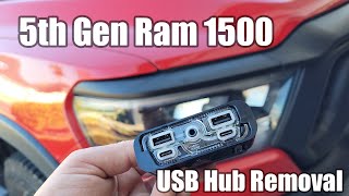 Removing and Replacing USB Media Hub, 5th Generation RAM 1500