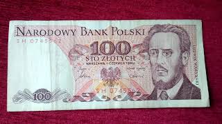 Narodowy Bank Polski 100 Sto złotych 1986 Бона польская