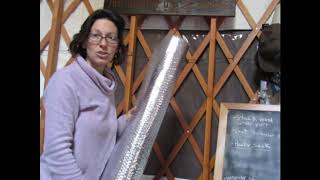 Installing insulation on the yurt windows